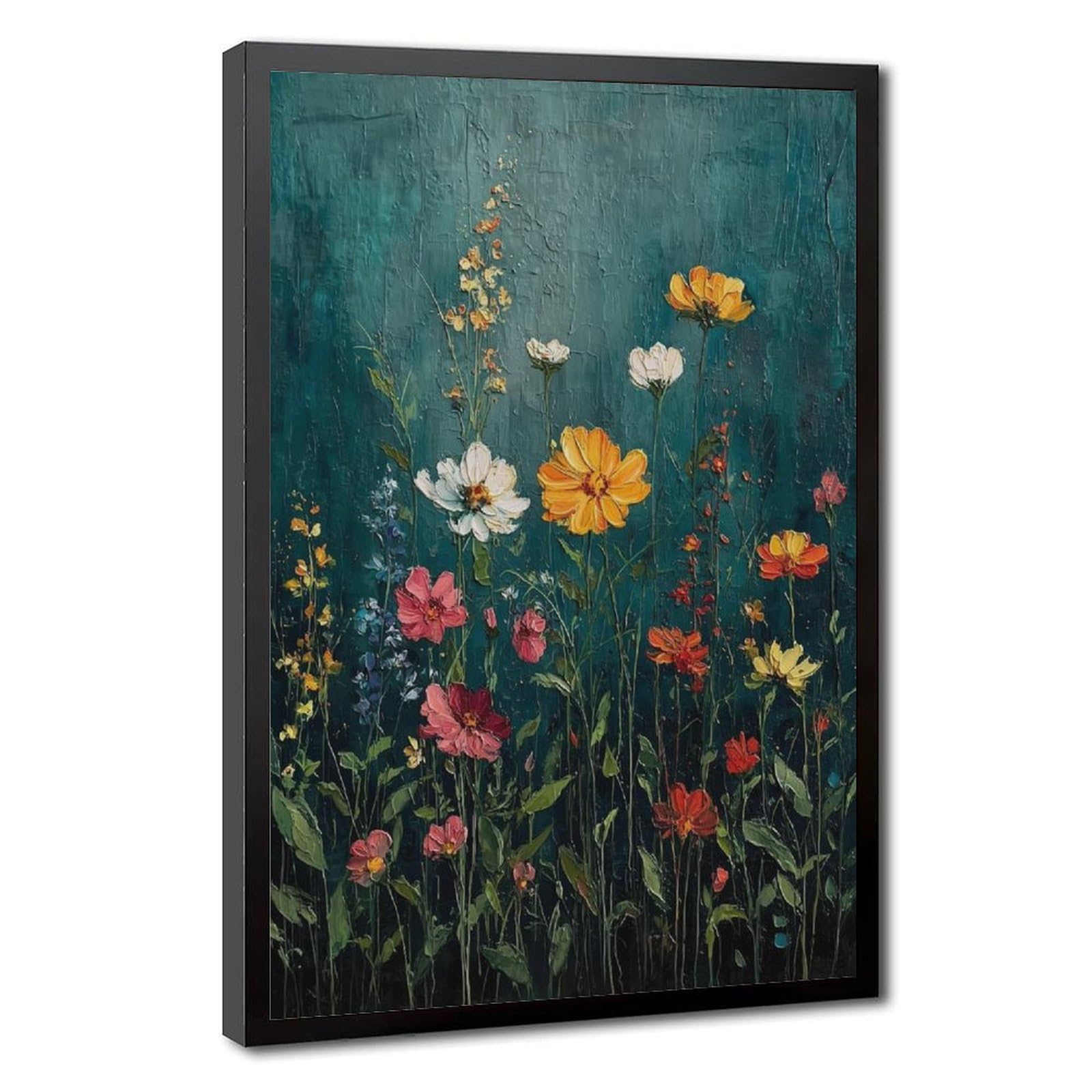 Bareronor Grey Wildflower Field (2) Canvas Poster Bedroom Decor Landscape Office Room Decor Gift 20" L X 30" W