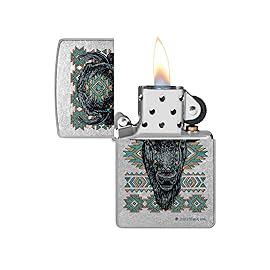 Zippo Buck Wear Southwest Bison Design Street Chrome Pocket Lighter