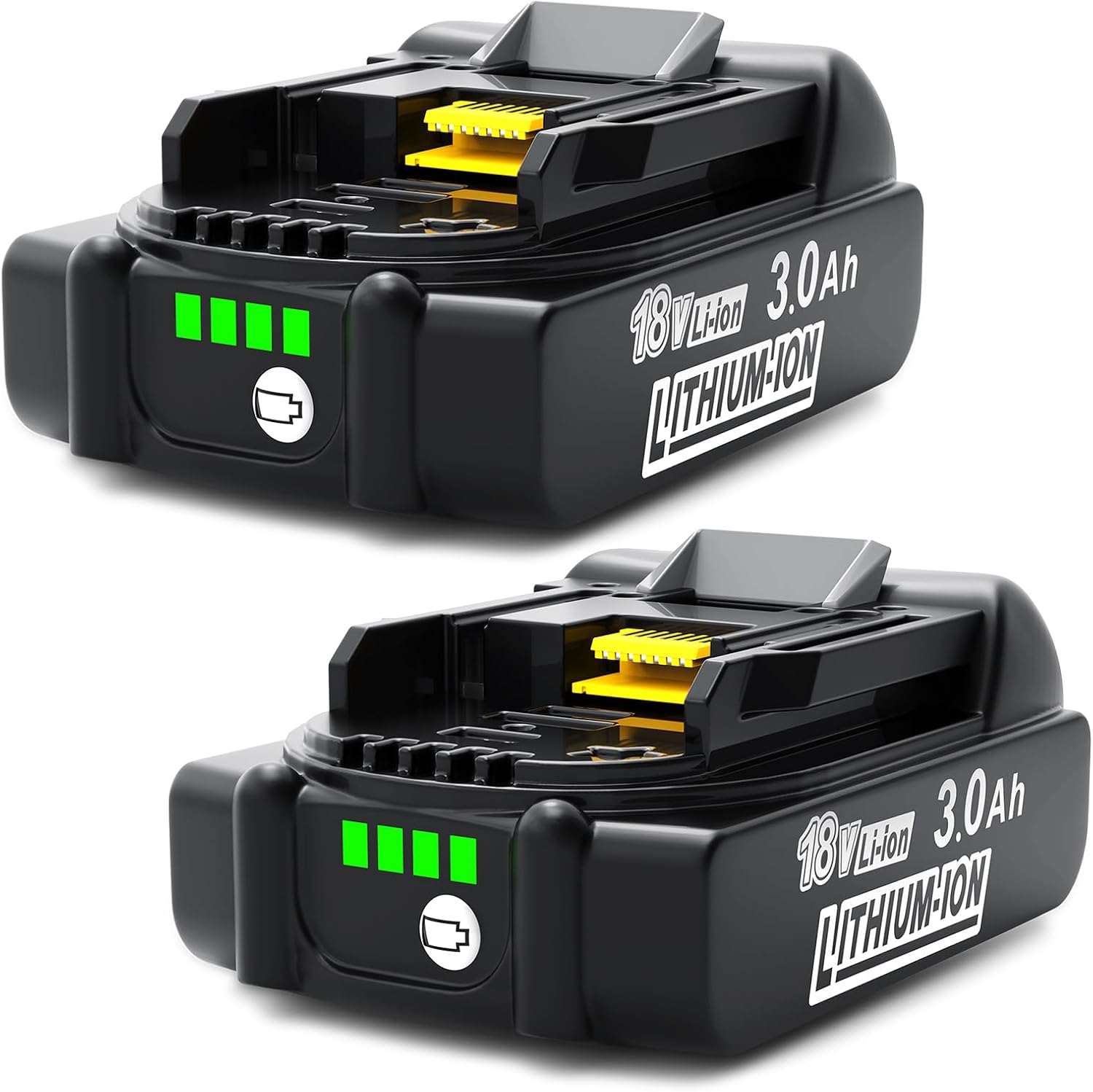 Battery Replacement for Makita 18V: 3.0Ah Lithium Ion Batteries Compatible BL1830B BL1830 BL1820B BL1815B (2-Packs)