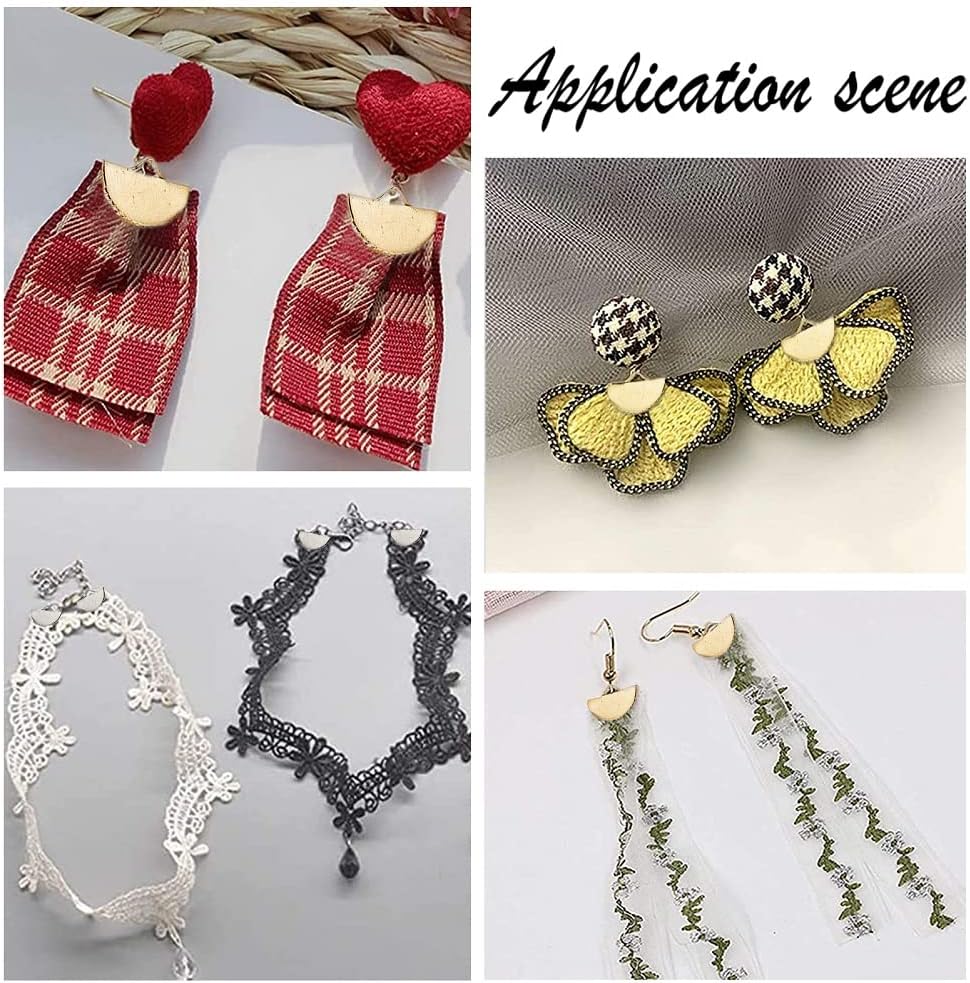 SUNNYCLUE 1 Box 350Pcs Ribbon Crimp Clamp Ends Iron Folding Crimps End Half Round Silver Gold Cord End Bookmark Pinch Crimp Ends for Jewelry Making DIY Choker Necklace Anklets Crafting Accessories