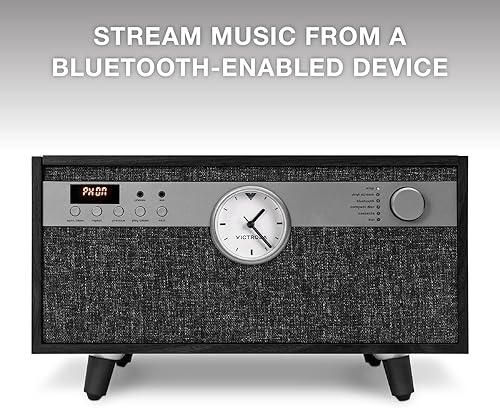 Miniatura 4 de Victrola Century Signature+ - Tocadiscos de vinilo 6 en 1 y centro de música, tocadiscos de 3 velocidades, CD y cassette, VINYLSTREAM, Bluetooth y