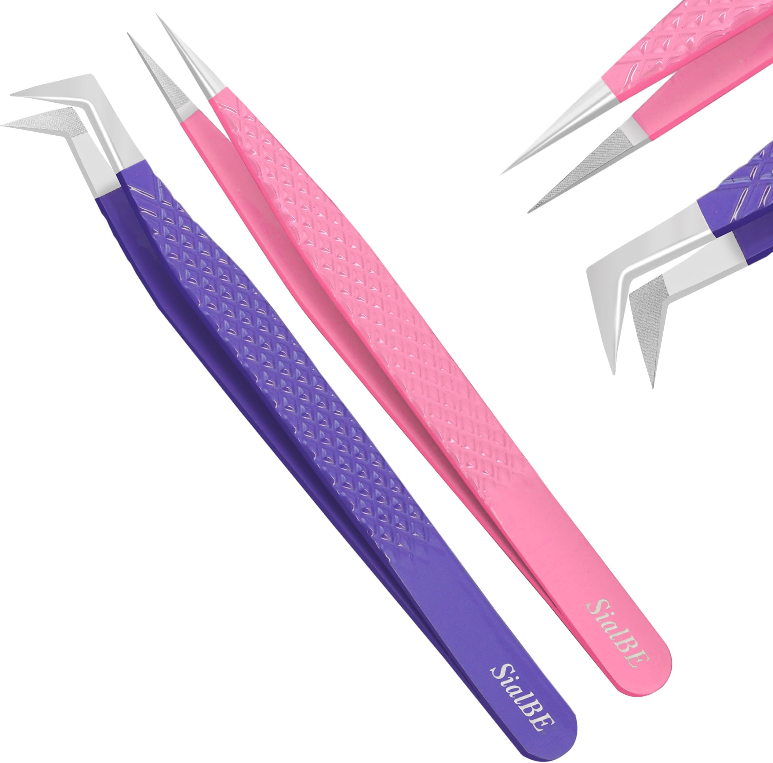 Amazon.com : Lash Tweezers for Eyelash Extensions, MORGLES 90 Degree ...