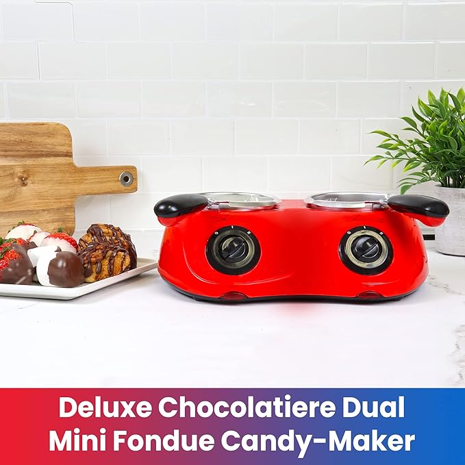 Total Chef Deluxe Chocolatiere Dual Mini Fondue Candy Maker miniatura 6