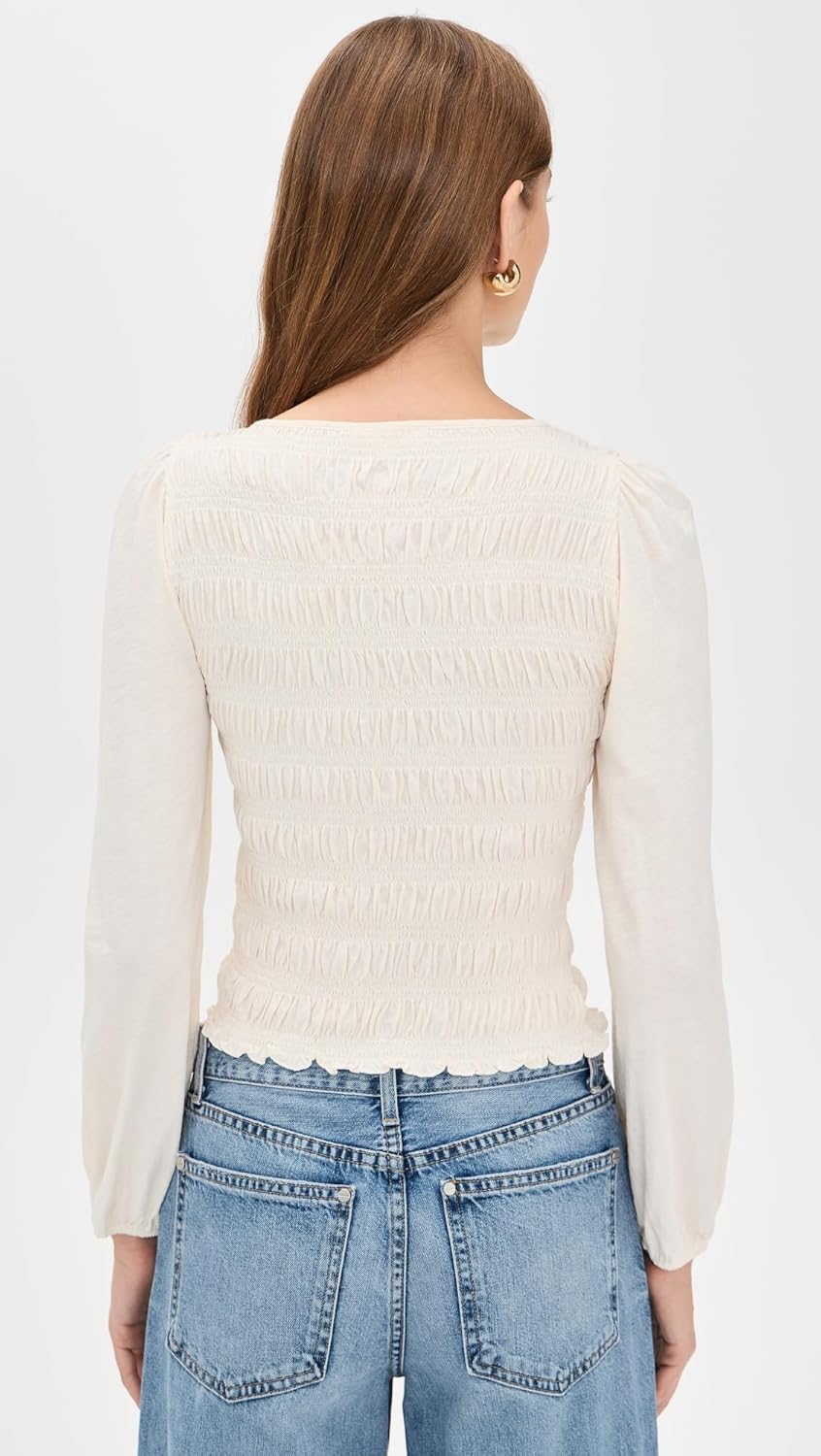 Madewell Women's Smocked Boat Neck Top - Image 3