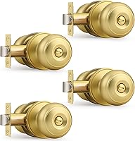 Vista 50 de Probrico Pomos de puerta negro mate, manijas de puerta con cerradura y perilla, pomos de interior sin llave para baño y dormitorio, paquete de 2