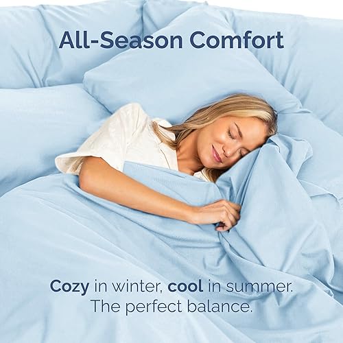 Miniatura 21 de Sábana encimera de bolsillo profundo, más suave que el algodón egipcio, 1 sábana encimera para colchón tamaño individual XL 21 - Spa Blue