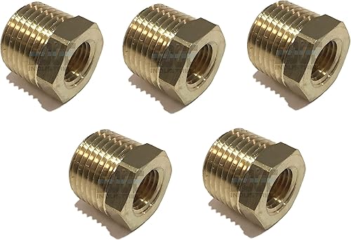 Buje hexagonal reductor de latón 12" macho NPT X 14" hembra NPT combustibleaireaguaaceitegas WOG (cantidad 05)