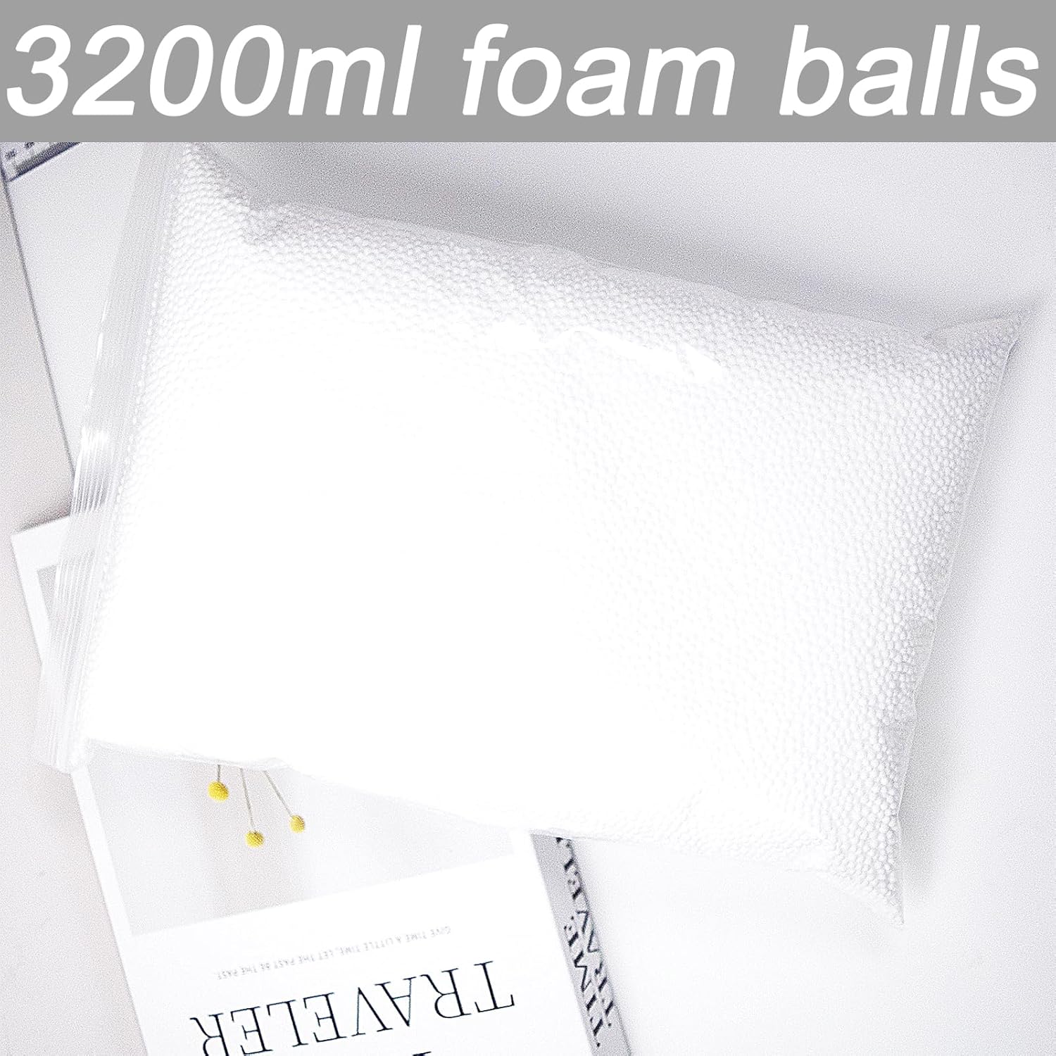3200ML White Foam Balls Mini Polystyrene Beads, Slime Supplies Foam Beads 2-3mm for DIY Crafts Slime Balls Party Decorations - Image 2
