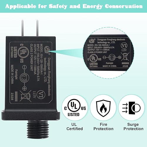 Miniatura 3 de 2 adaptadores inflables de repuesto para patio, fuente de alimentación de 12 V, 1.5 A, clase 2, transformador de bajo voltaje, enchufe de EE. UU.