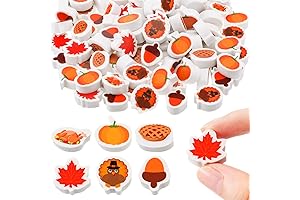 Thanksgiving Fall Favors for Kids, Mini Maple Leaf Acorn Erasers (120 Pcs)