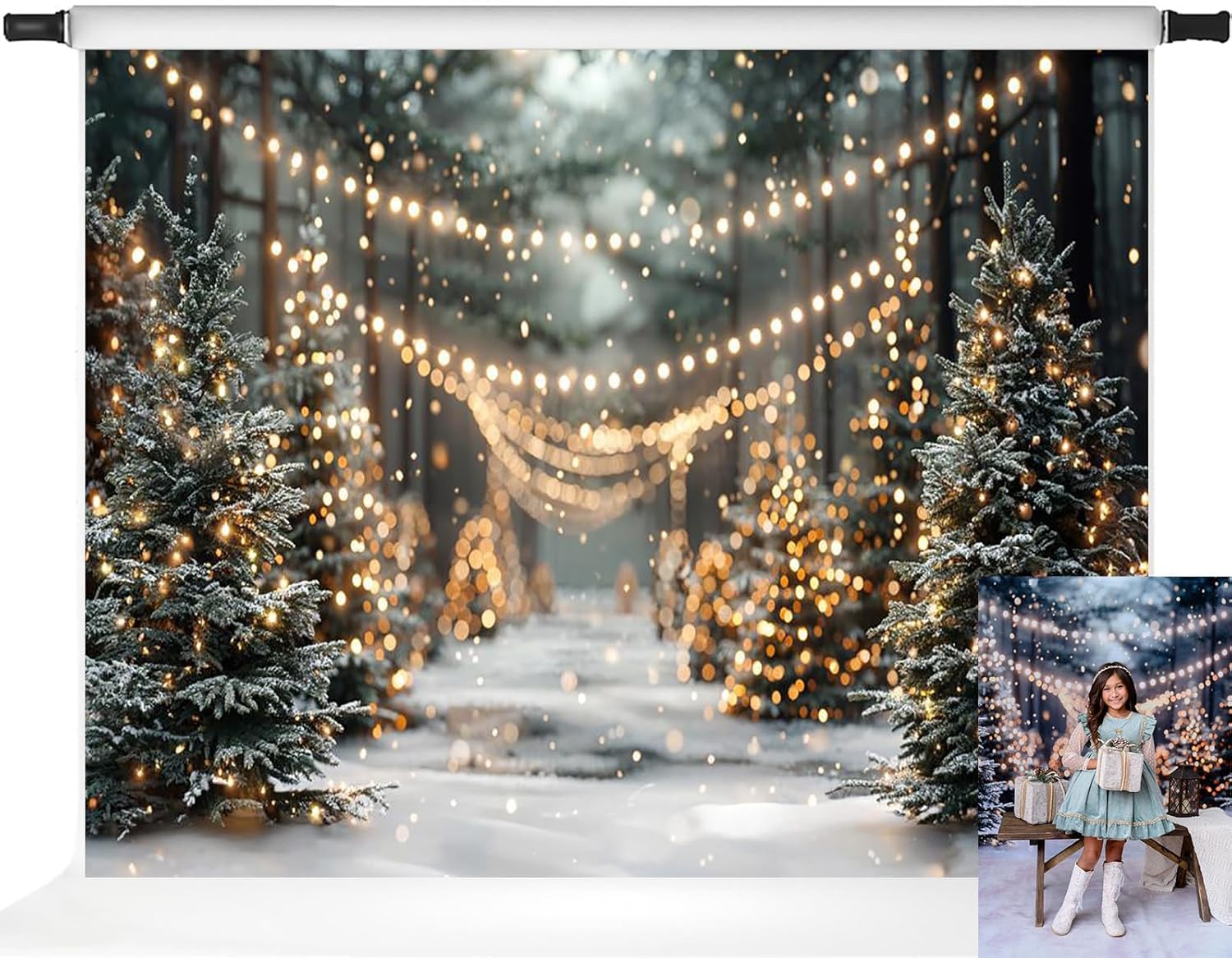 Aazon.co : Kate 10x6.5ft Erry Christas Eve Lighting Photo Backdrops