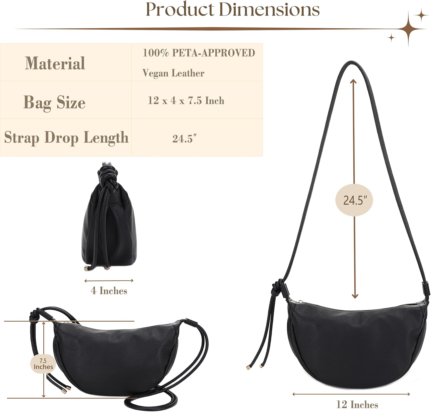 Mali&Lili Hobo Shoulder Bag for Women, Aria Convertible Crossbody Bags for Women, Leather purses, Women's Shoulder Handbags - Image 3