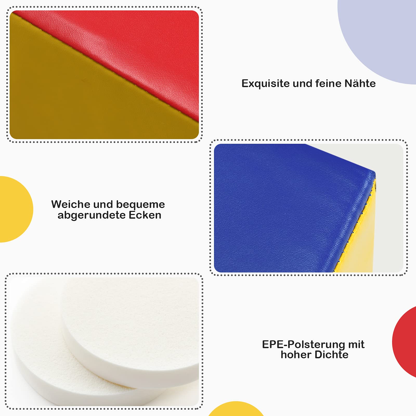 GOPLUS 2 Bloques de Construcción de Espuma, Bloques de Construcción Blandos para Escalar, Bloques Grandes con Escalera y Tobogán, Superficie de Piel Sintética