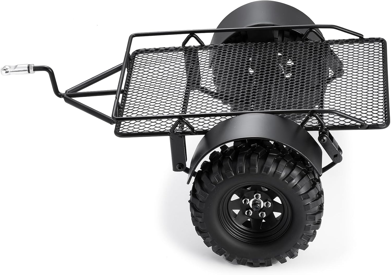 Metal Trailer Cargo Carrier Hitch Mount RC Trailer for Hauling Behind Car Axial SCX24 FCX24 AX24 Upgrade 1/24 RC Crawler (B)