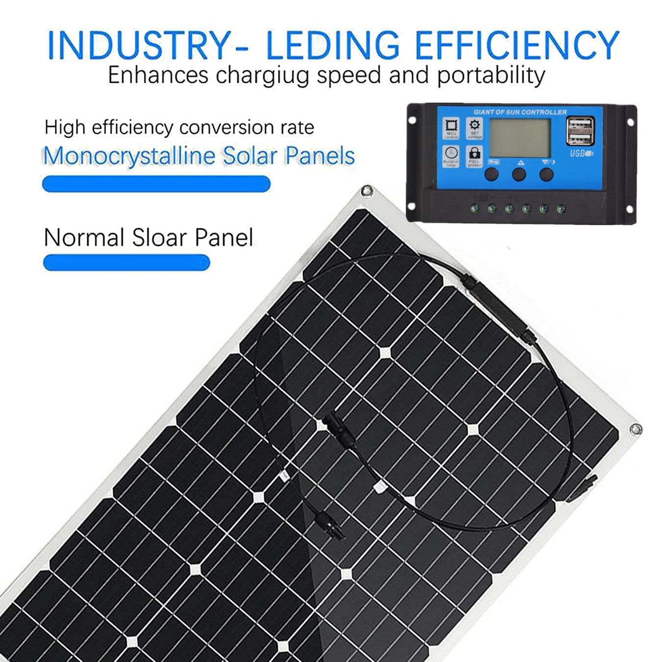 300W Pannello Solare Monocristallino,18V modulo fotovoltaico,(150 W x 2) Kit Pannello Solare Monocristallino,Pannelli Solari da Balcone, Energia Verde Sostenibile,Adatto per Camper,Tetto,Giardino