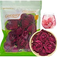 Premium Dark Red Rose Buds 1.41oz/40g, Sulfur-Free, Fragrant & Fresh, Resealable Bag
