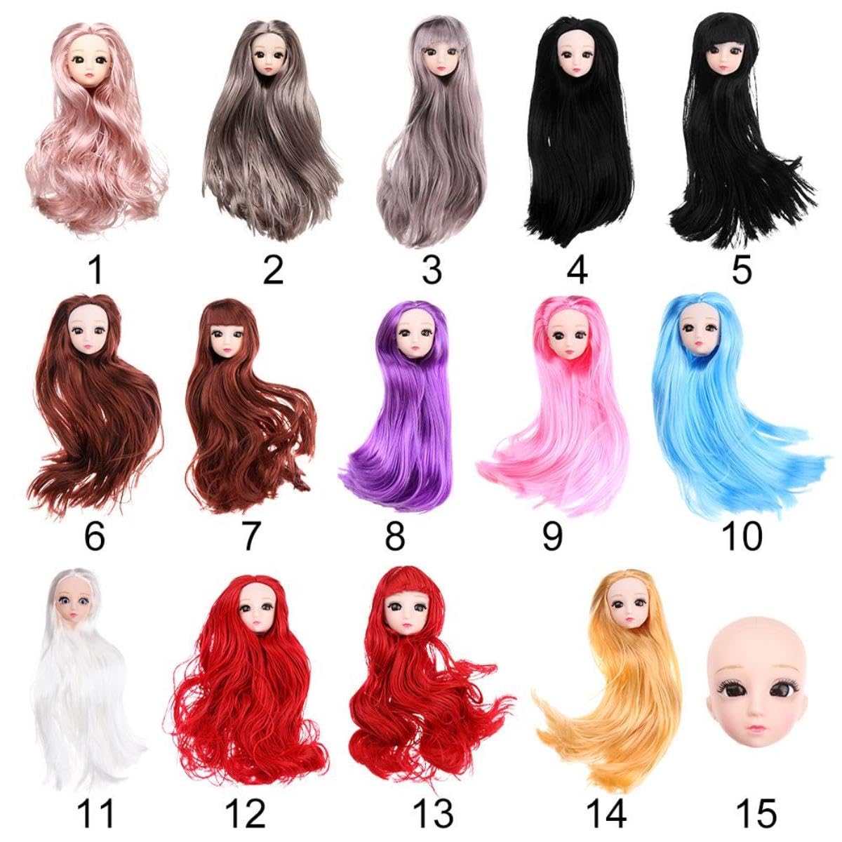 Cheveux Synthétiques Pour Poupée BJD 1/6 - Bruns, Or, Noirs - Pour Poupée 30 Cm, DIY Coiffure Et Réparation