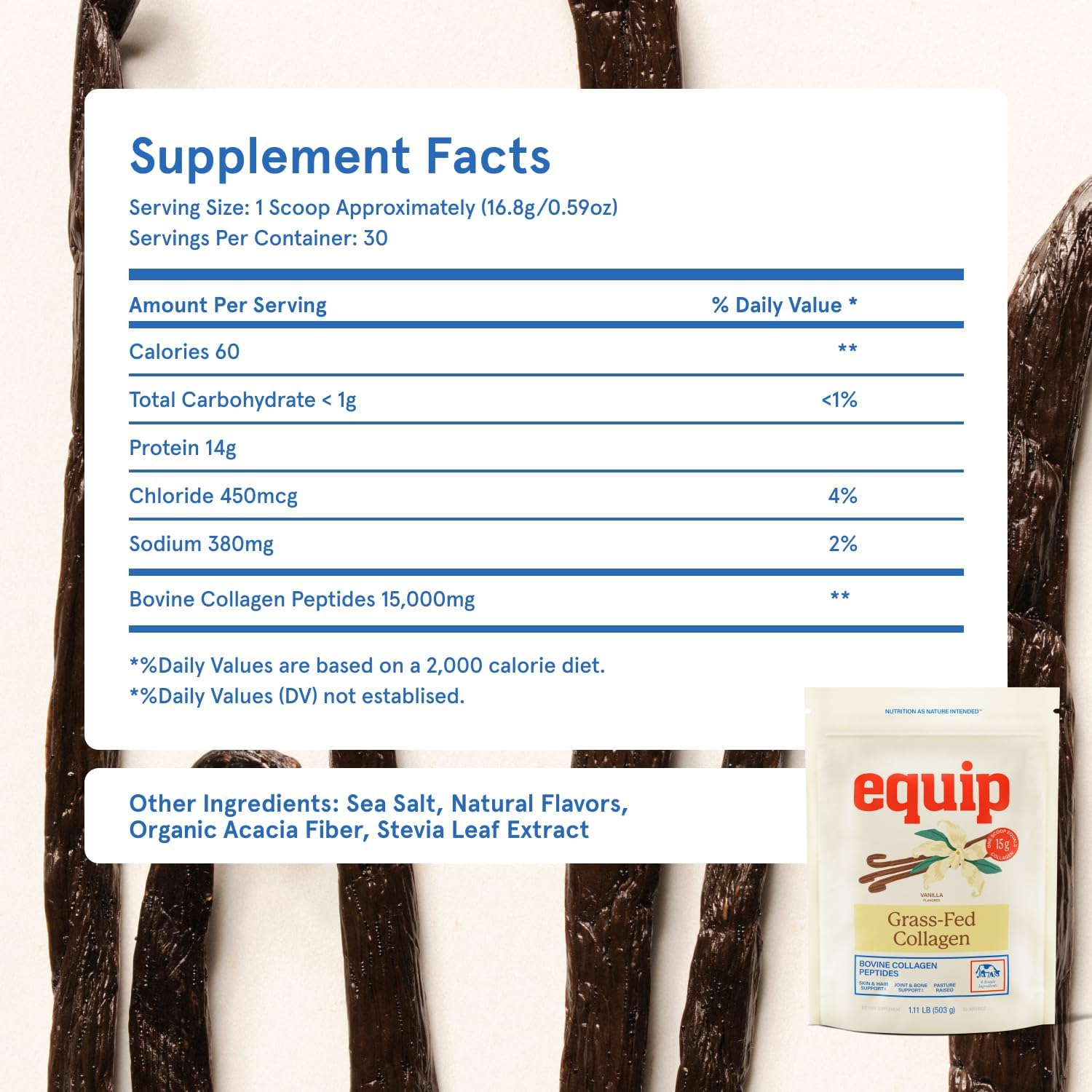 Equip Foods Grass Fed Collagen Powder | Hydrolyzed Bovine Collagen Peptides with Amino Acids | Prime Beef Collagen for Healthy Joints, Skin & Nails | Non-GMO, Paleo Friendly | 30 Servings, Vanilla - Image 6