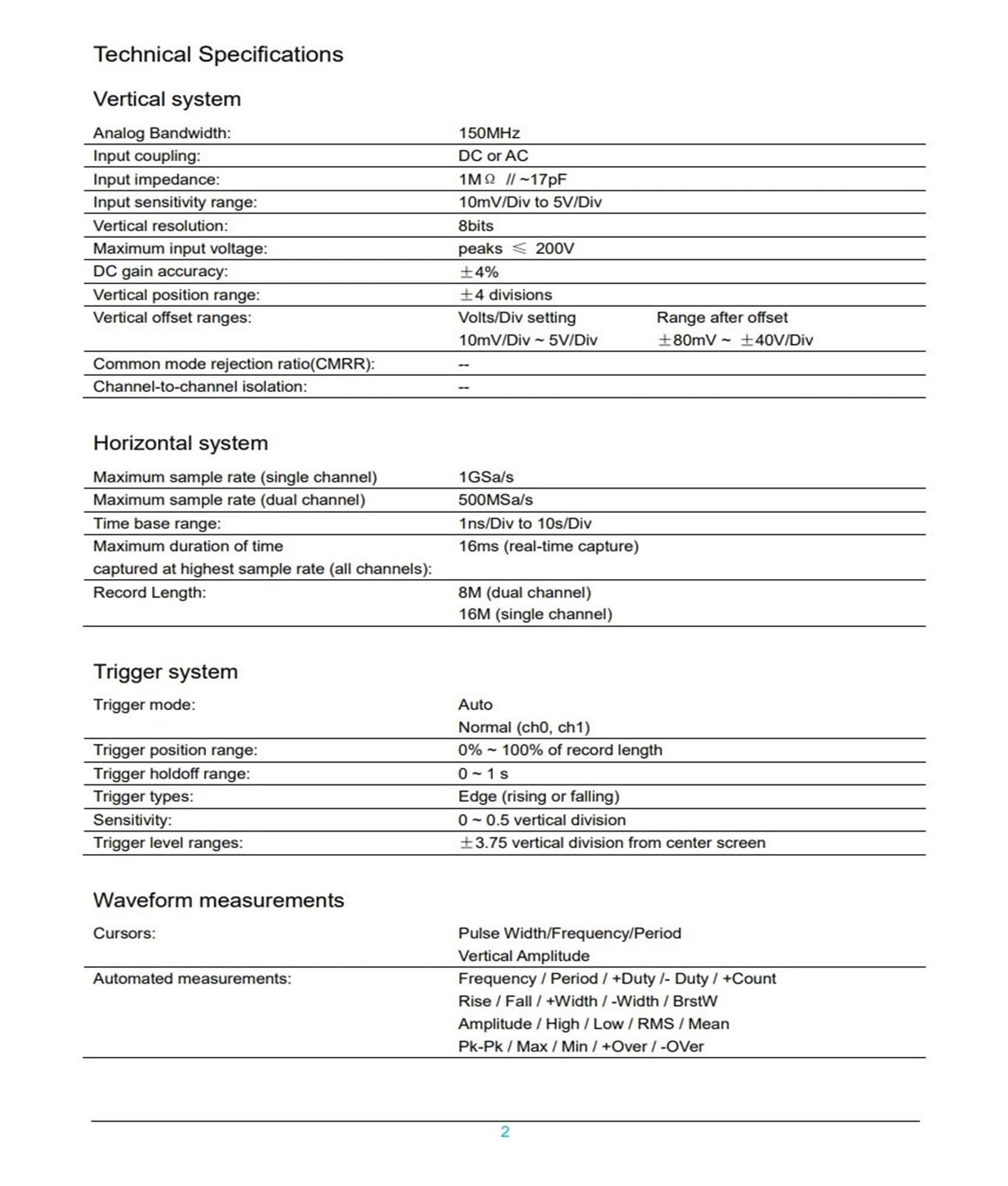 Digitales Oszilloskop Tragbares 150-MHz-Oszilloskop, 1GS/s Pro Scope mit Bus-Dekodierung