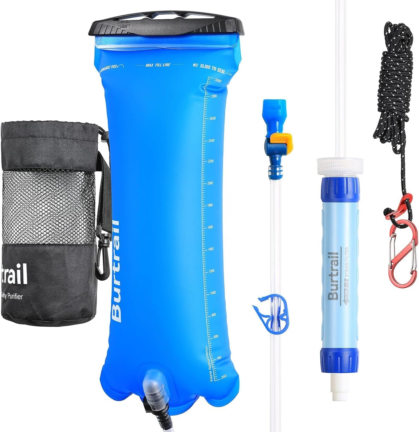 Gravity Water Filter Pro, Versatile Water Purifier Camping with 0.01-Micron Water Filter Straw, 3L Gravity Bag, Survival Gear for Hiking, Backpacking, and Emergency Preparedness