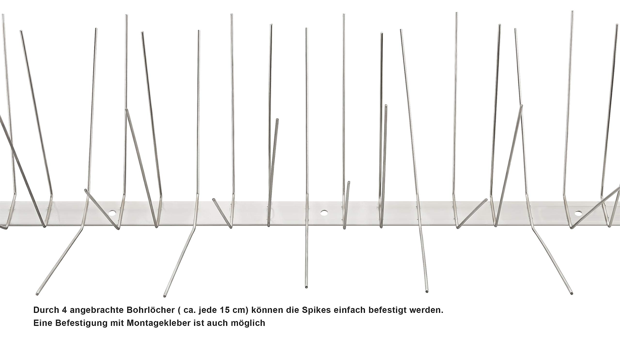 Taubenabwehr Spikes aus Edelstahl – 6-reihiger Taubenschutz & Vogelabwehr für Balkon Dach Fensterbank – wetterfest rostfrei langlebig Vogelschreck System – 5 Meter Länge (10 x 50 cm)