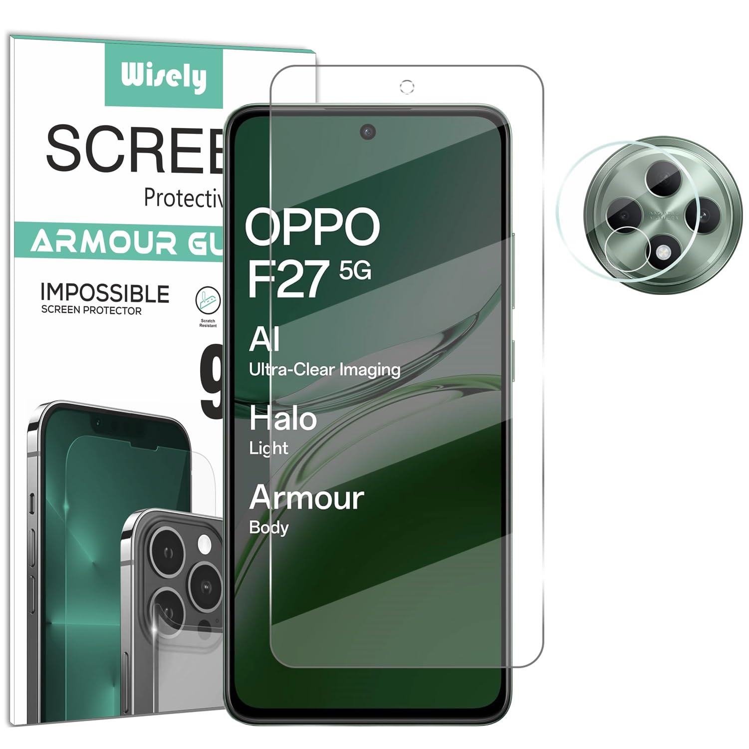 Wisely 2in1 Impossible Unbreakable Camera Lens Nano Glass + Front Guard Screen Protector for Oppo F27 5G Anti Scratch Flexible Screen Guard HD Clear (B0DF5NWZ72) Amazon Price History, Amazon Price Tracker