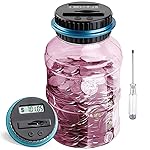 Vcertcpl Large Piggy Bank for Adults & Kids, Digital Coin Counting Bank with 1.8L Capacity, Money Jar for All US Coins (Pink)