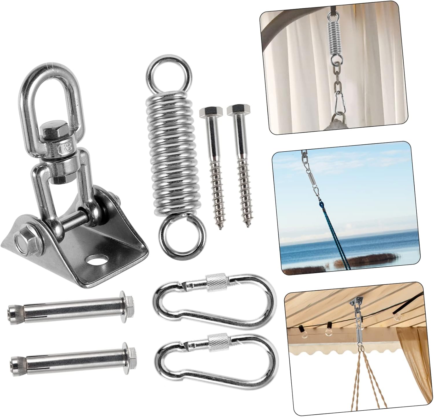 1Set Hammock Hanging Kit Heavy Duty Ceiling Mount with Hooks Easy Installation Durable and Corrosion Design for Hammocks and Heavy Bags for Indoor