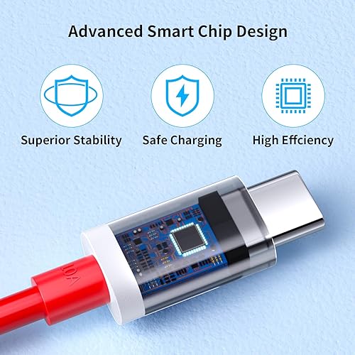 Miniatura 4 de COOYA Cable de carga USB C de 80 W para OnePlus 13 15 12 10 Pro, 10A USB A a USB C cable de carga para OnePlus 7 Pro 8 7T, cable de carga