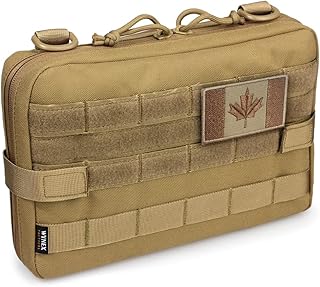 Tactical Admin Molle Pouch, Medical EDC EMT Utility Bag Shell Design Attachment Pouches 1000D Nylon Hiking Belt Bags Include Canada Flag Patch