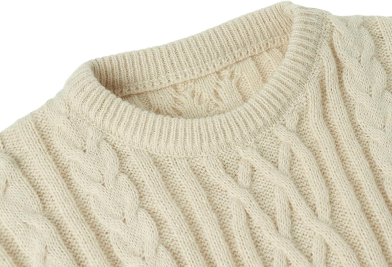 Women's 2025 Winter Cable Knit Sweater, Oversized Chunky Crewneck Pullover, Loose Fit Long Sleeve Winter Sweater - Image 3