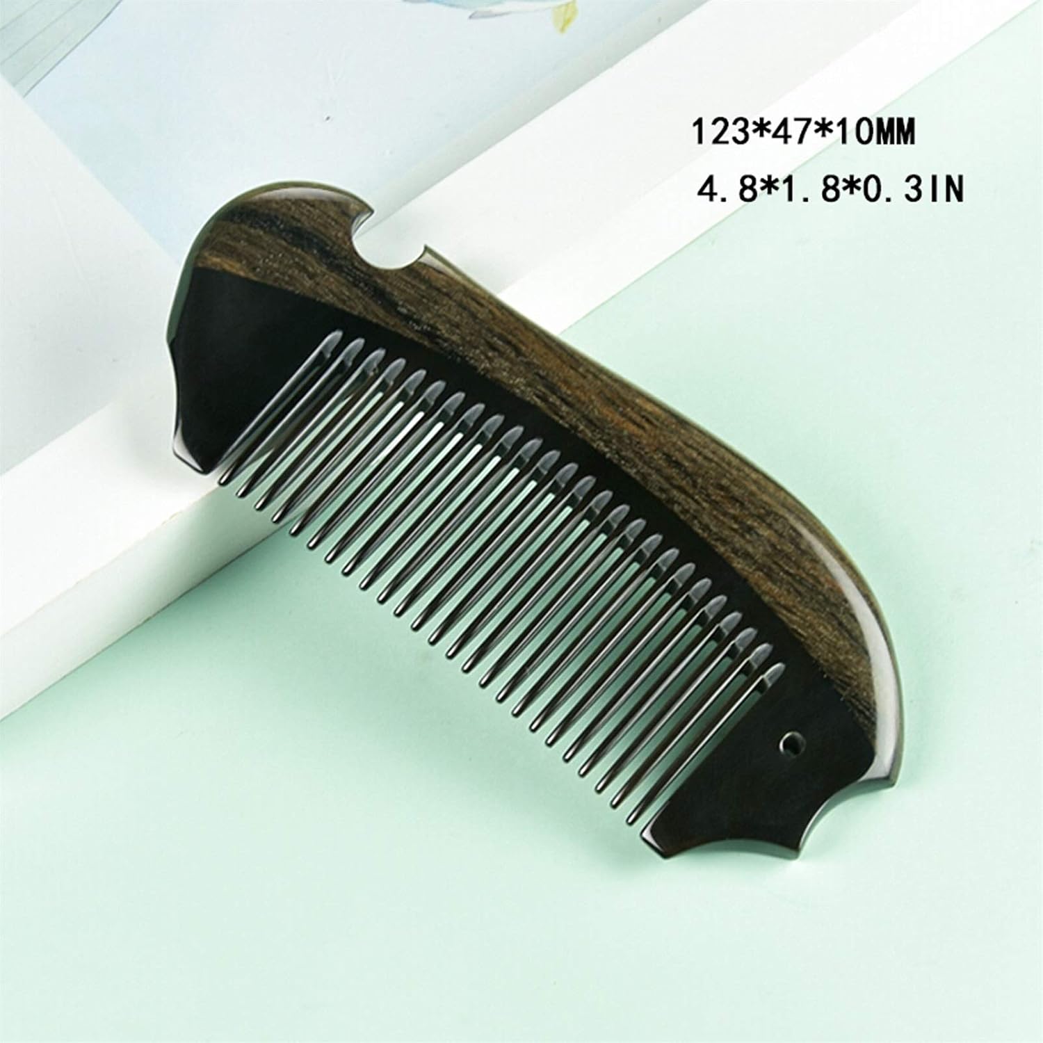 Horn Comb Classic Mustache and Beard Comb - Fine Tooth Pocket Comb for Everyday Hair Care,Gift Box for Girlfriend and Family Hair comb