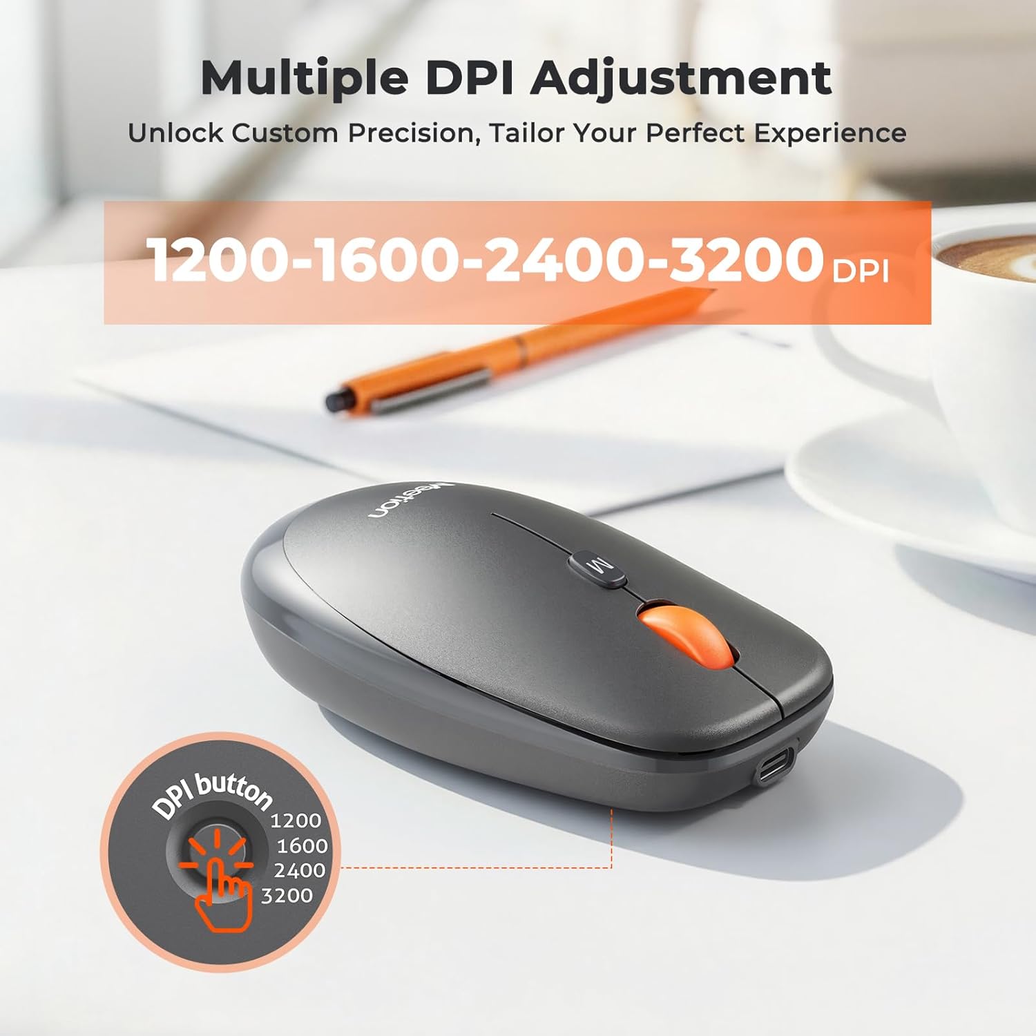 MEETION Ergonomic Foldable Keyboard and Mouse, Portable Bluetooth Keyboard and Mouse for Business Travel, Ultra-Thin Folding Wireless Keyboard Mouse for Windows/Mac/iOS/Andriod, C9880 - Image 7