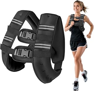 Weighted Vest for Woman Men,6lb/8lb/10lb/12lb/16lb/20Lb/25lb/30lb Weight Vest Reflective Stripe with Adjustable Strap Pocket Running Vest Workout Strength Training Walking