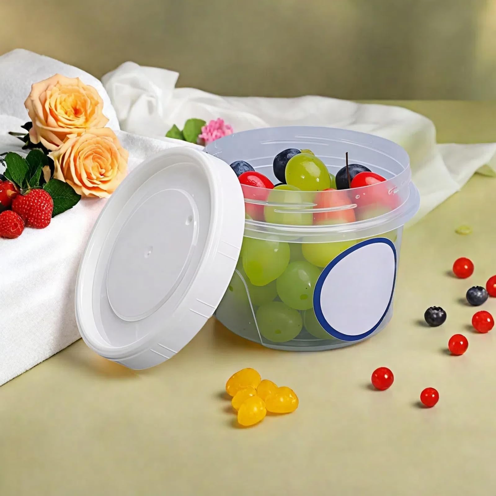 12 Pezzi 500ml Contenitori Ermetici per Alimenti Piccoli, Contenitori Svezzamento Freezer, Vasetti per Congelare Svezzamento, Riutilizzabili Contenitori con Coperchio