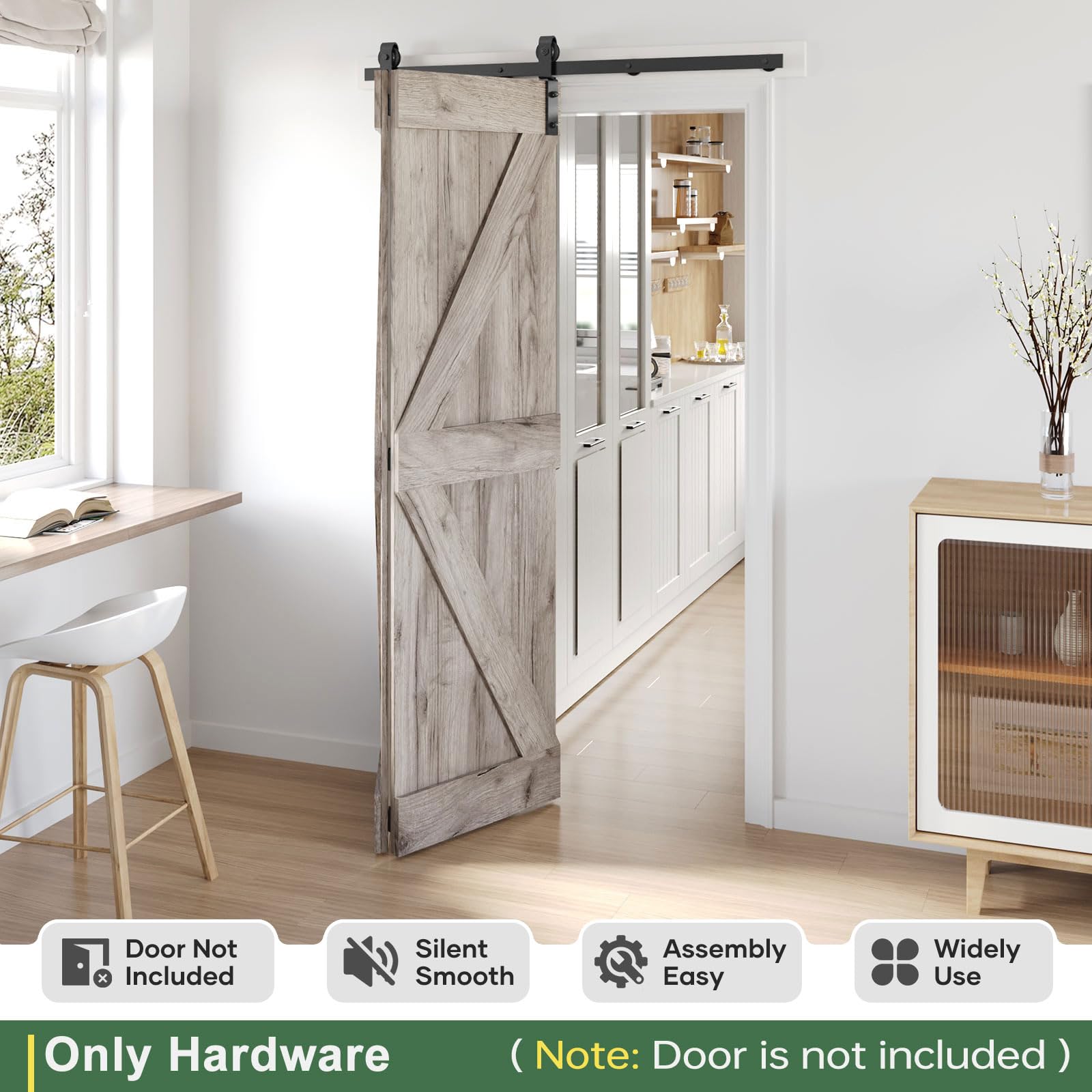Bifold Barn Door Hardware Kit - Black -2