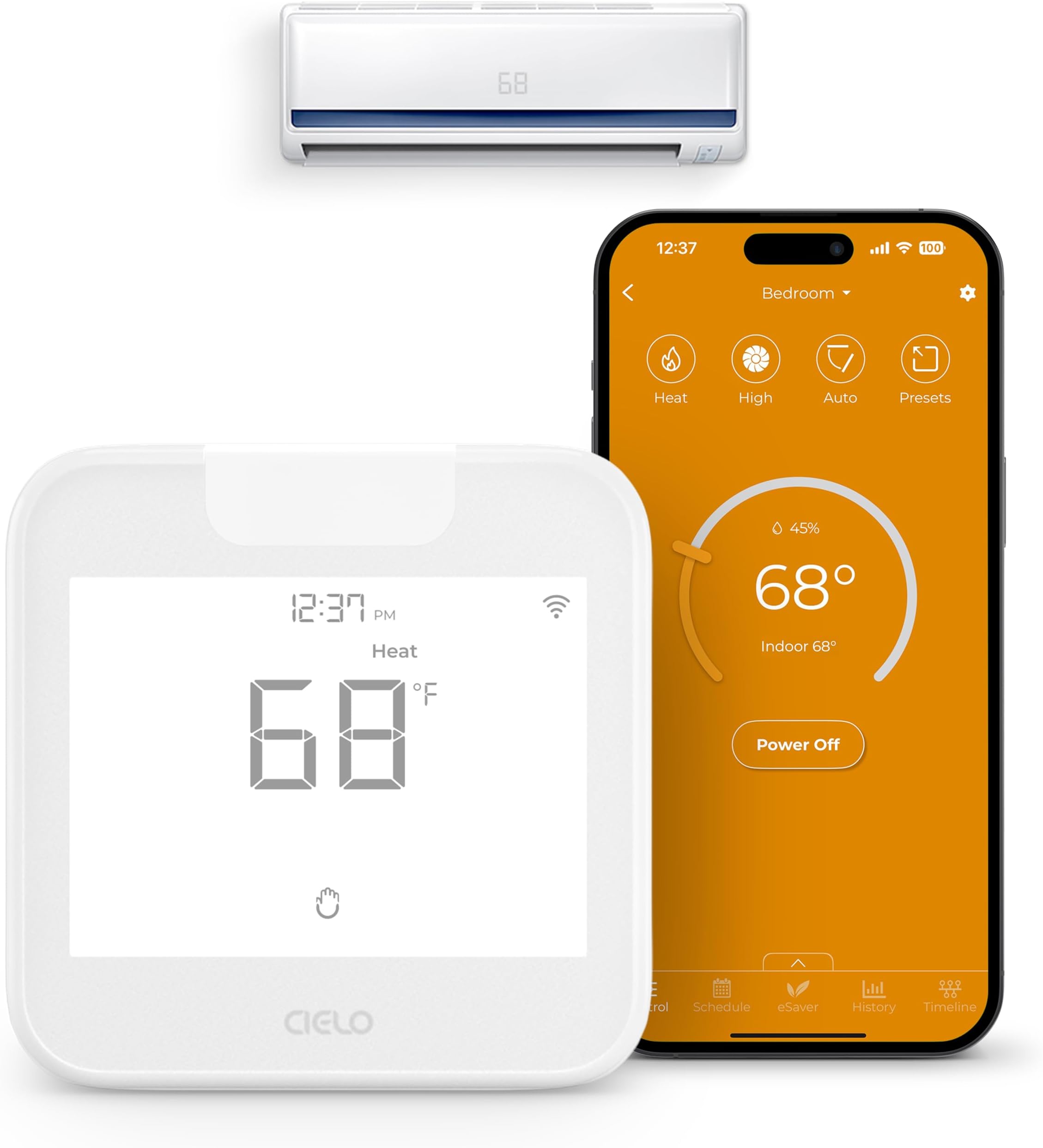 Breez Max | ENERGY STAR Certified Intelligent AC Controller | WiFi Thermostat for Mini Split and Windows | AI Technology | Free App
