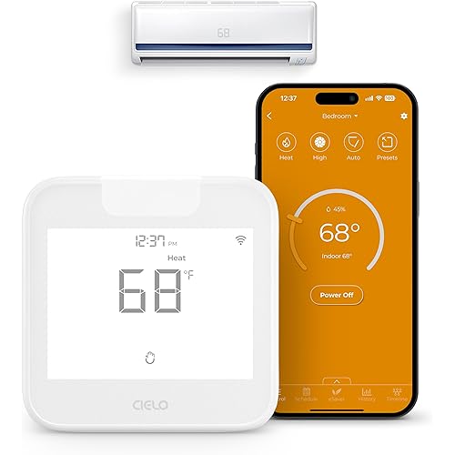 Breez Max | ENERGY STAR CERTIFIED Smart AC Controller | WiFi Thermostat for Mini-Split, Window, Portable ACs/Heat Pumps | AI-Based Tech | Free App, No Subscriptions | Alexa, Google, IFTTT etc. (White)