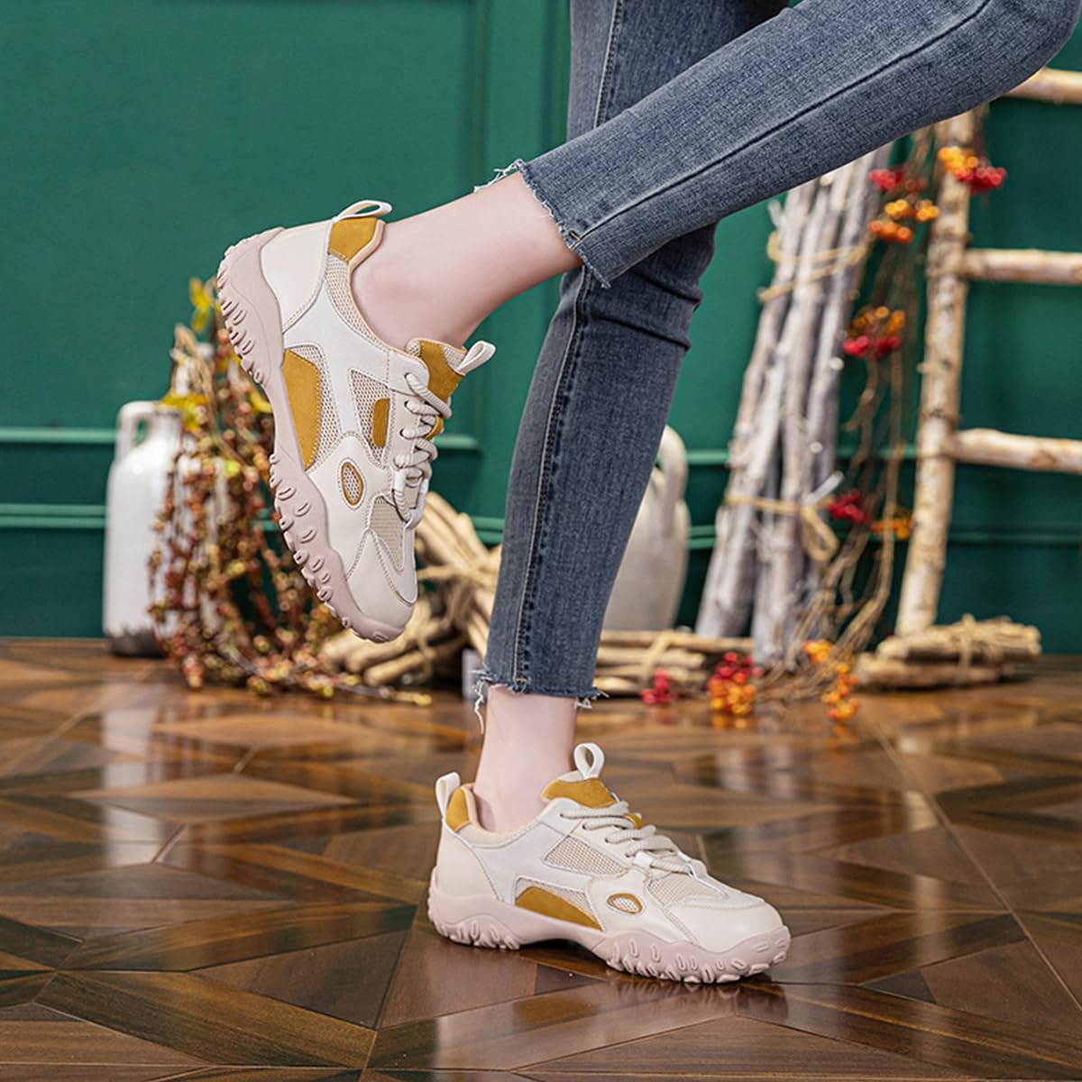 Zapatillas Mujer Punta Redonda Cordones Malla Ligeras Casuales Viaje Campus Vacaciones Caminata Exterior