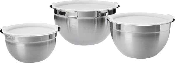 Amazon Basics Rührschüsseln 3-teilig Edelstahl Set