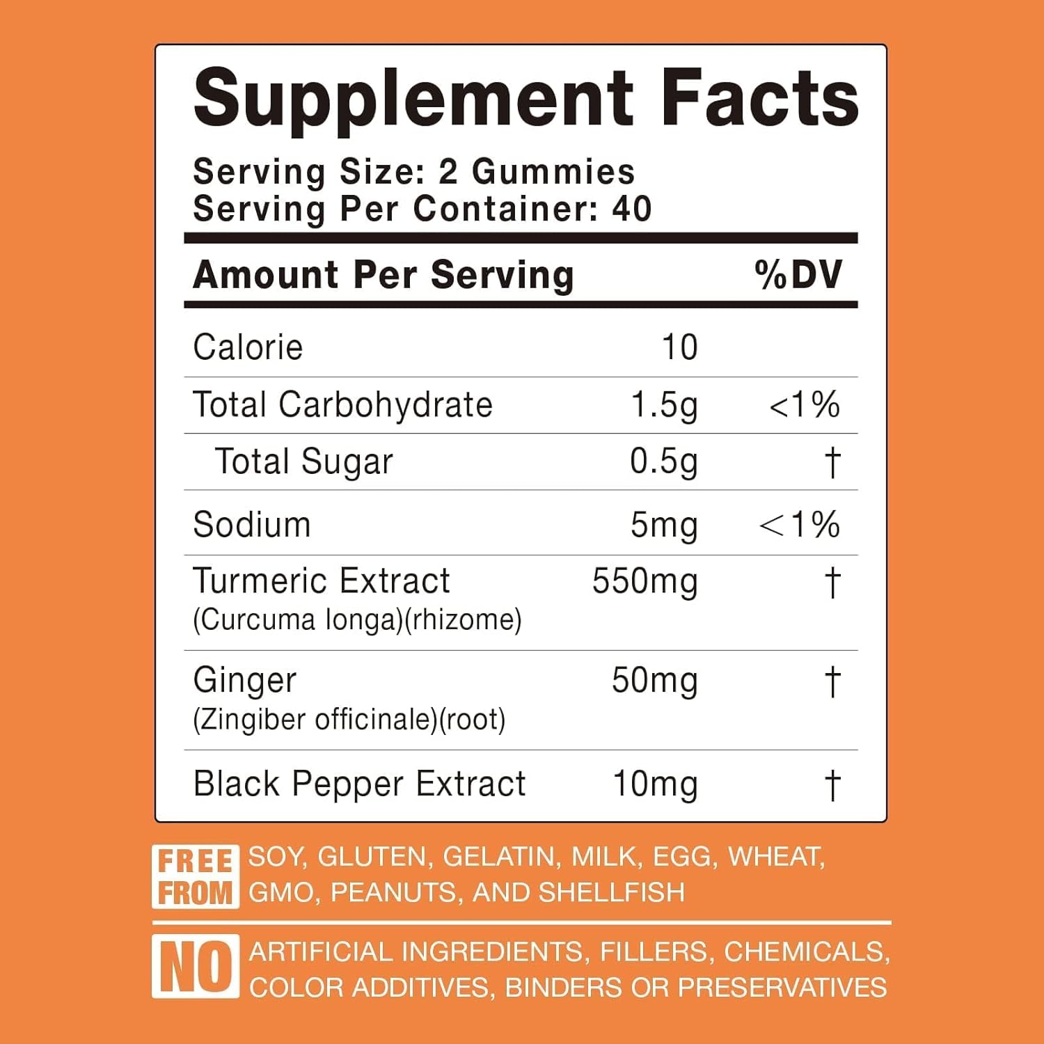 Turmeric Curcumin Gummies with Ginger & Black Pepper Extract - 3 Pack Tumeric Gummy Supplements for Pain Inflammation Joint Weight Health Support - Vegan, Organic, Gelatin-Free - for Adults and Kids - Image 7