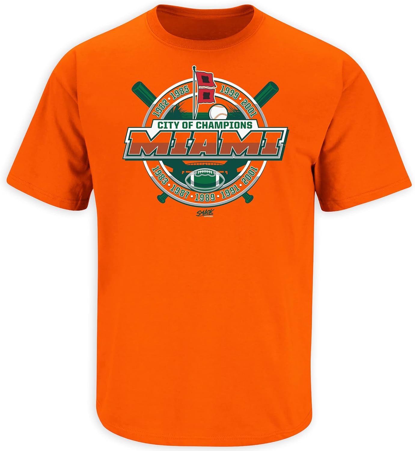 Smack Apparel Miami College Fans. City of Champions Orange T-Shirt