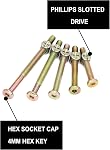 cSeao Crib Screws Hardware Replacement Kit, 18-Set M6x40mm/ 50mm/ 60mm/ 70mm/ 80mm Hex Drive Socket Cap Screws Barrel Nuts Assortment Kit for Beds Headboards Chairs Furniture