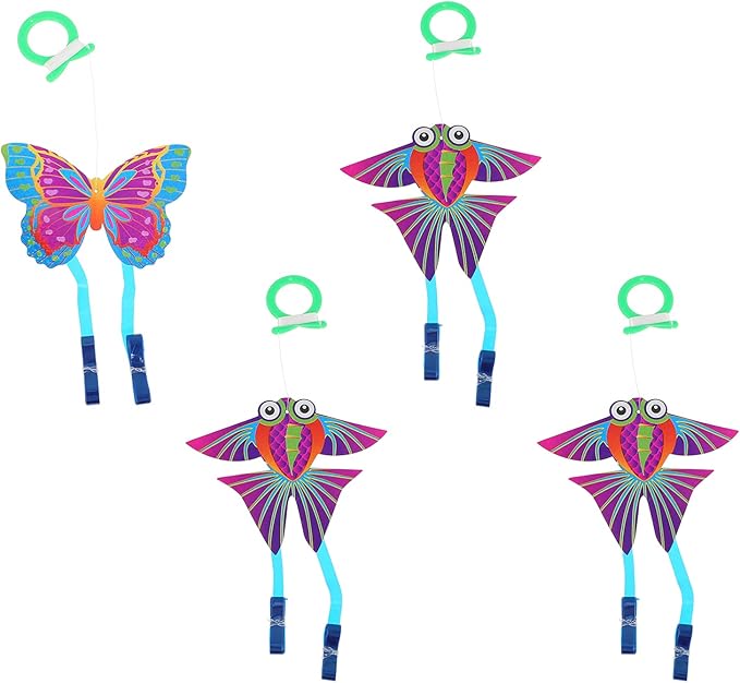 STOBOK 4pcs Mini Kites Toys, Butterfly Cartoon Flying Kite