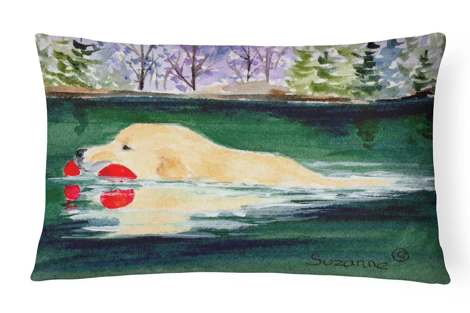 Taie d'oreiller Golden Retriever Caroline's Treasures en tissu imprimé