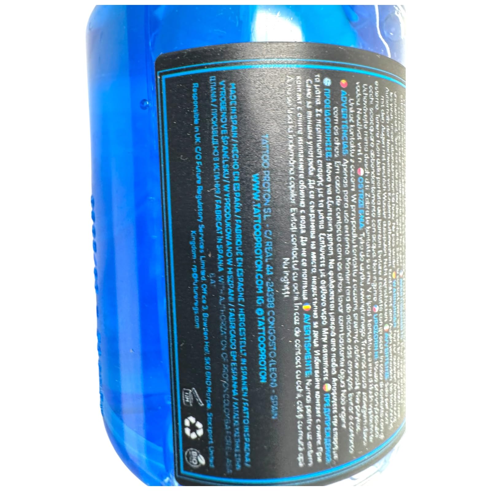 Proton Professional Stencil Eraser Gel Blue - Limpiador y removedor de sellos (100 ml), diseño de tatuaje de InkgrafiX Alemania