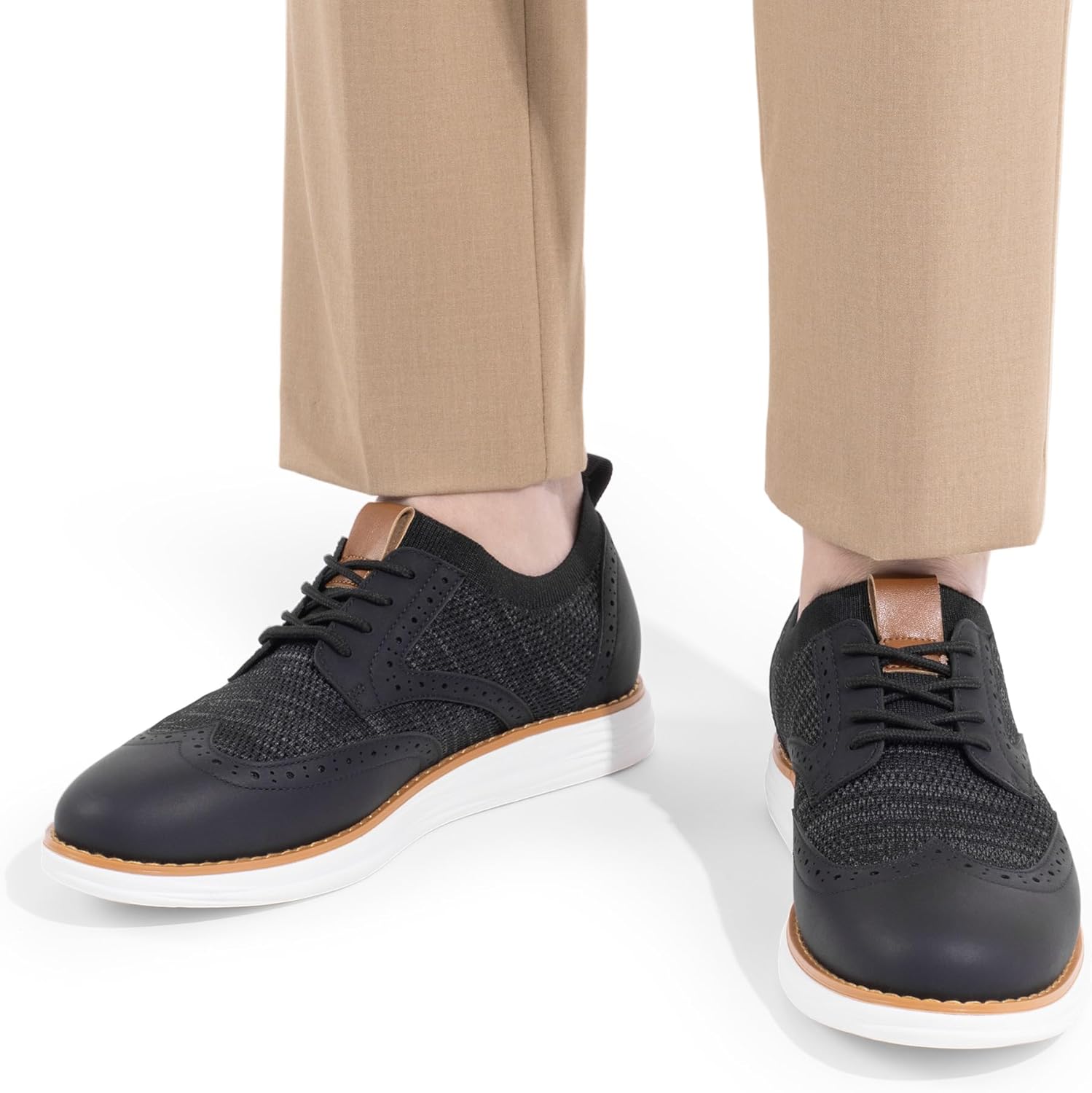 Bruno Marc Men's KnitFlex Craft Mesh Oxfords Sneakers Casual Dress Lace-Up Lightweight Walking Shoes - Image 2