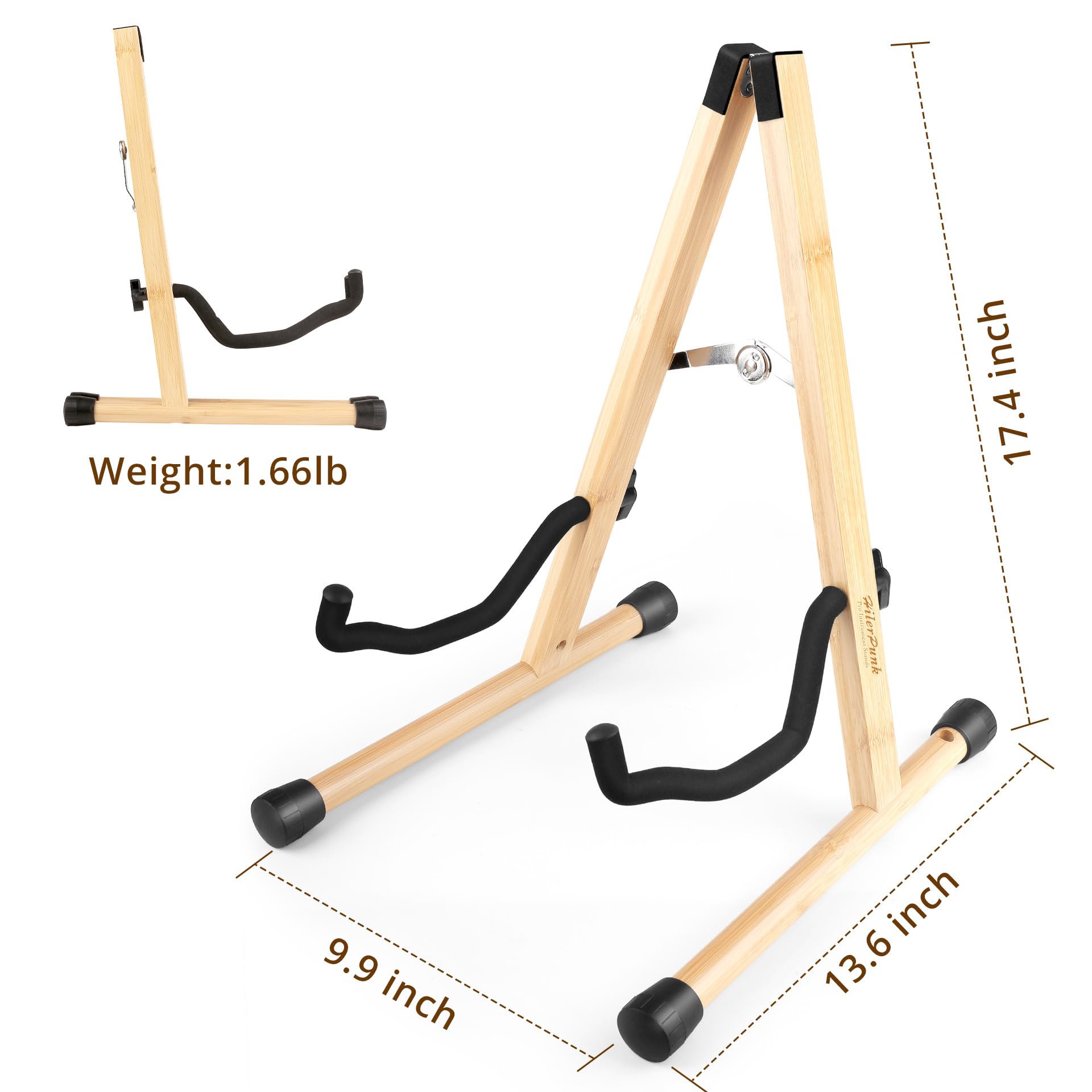 Soporte para celo con soporte de arco, soporte de madera en forma de A con espuma acolchada, soporte hecho a mano para 1/2, 3/4, 7/8, 4/4 (tamaño completo) y guitarras (bambú, celofán)