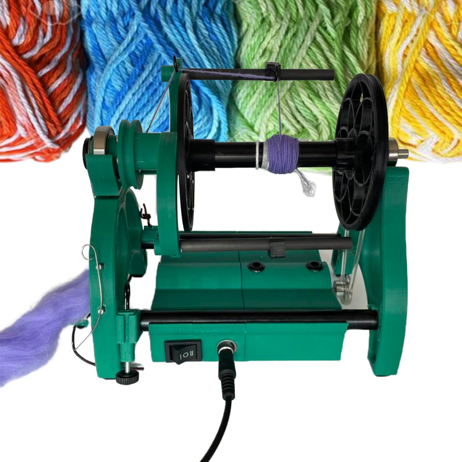 Roue de rotation de la laine électrique par Cact - Vitesse réglable jusqu'à 800RPM avec bras de fibre de carbone et roulements à 3 balles pour l'artisanat de fibre sans effort, parfait pour les créati