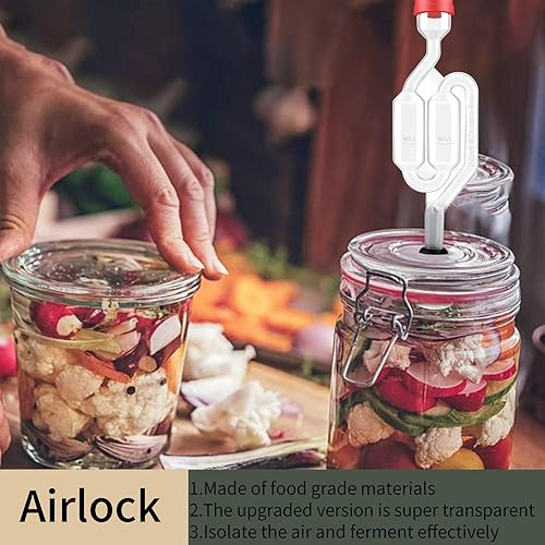 Miniatura 13 de Set de esclusas de aire con burbujas, 4 esclusas para fermentación, 4 tapones de perforación #6 y 8 gomas de esclusa, utilizado para fermentar vino